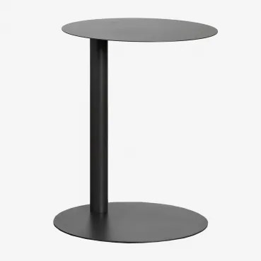 Ronde Bijzettafel Voor De Tuin Ø40 Cm Van Staal Yannik Gris Granito - Sklum