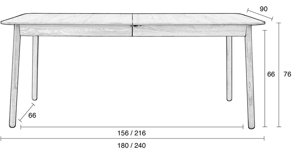 Zuiver Glimps Walnut Walnoot Eettafel Uitschuifbaar 180-240