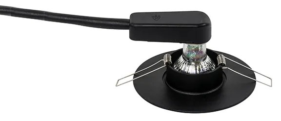 Moderne inbouwspot zwart GU10 50mm - Buco