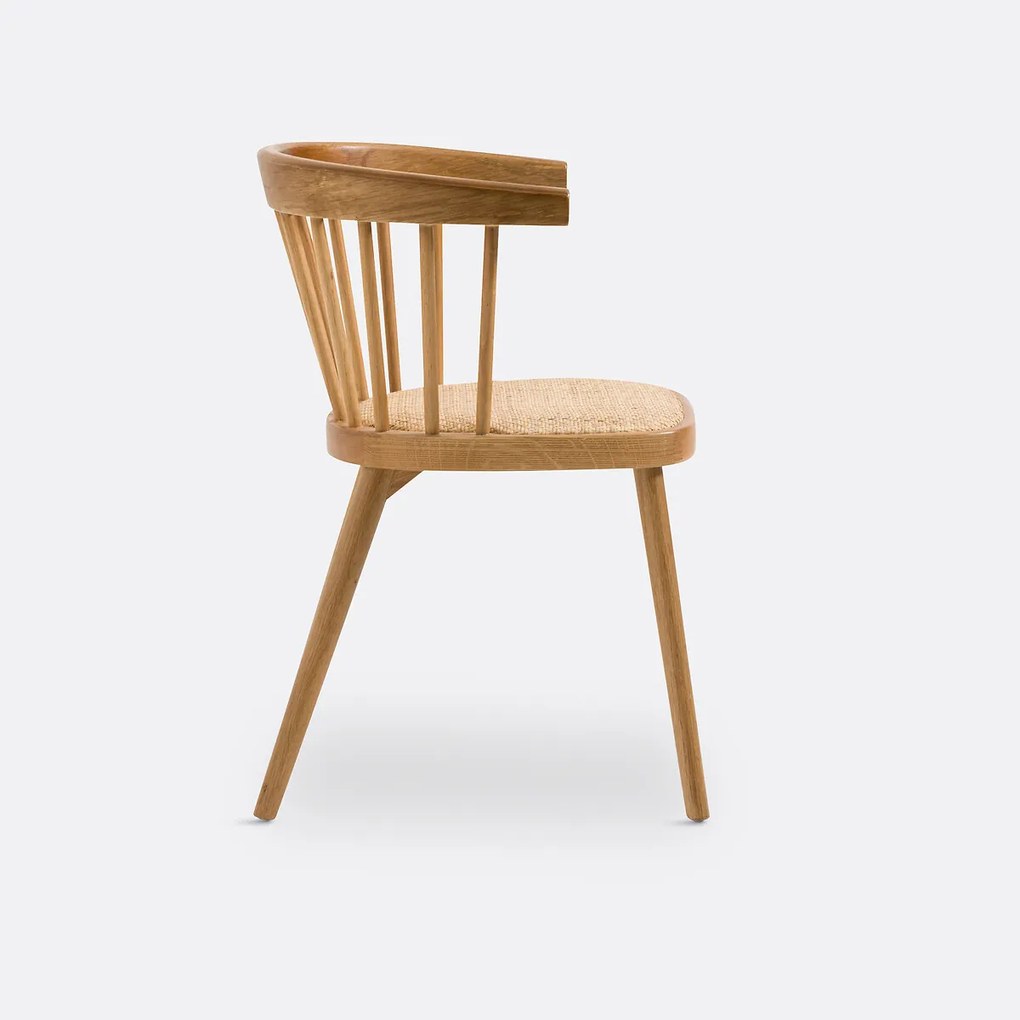 Tafelfauteuil in eik/rotan Portman