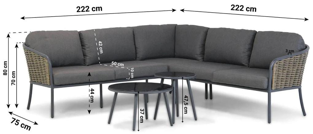 Hoek loungeset  Aluminium/wicker Grijs 5 personen Lifestyle Garden Furniture Enchante