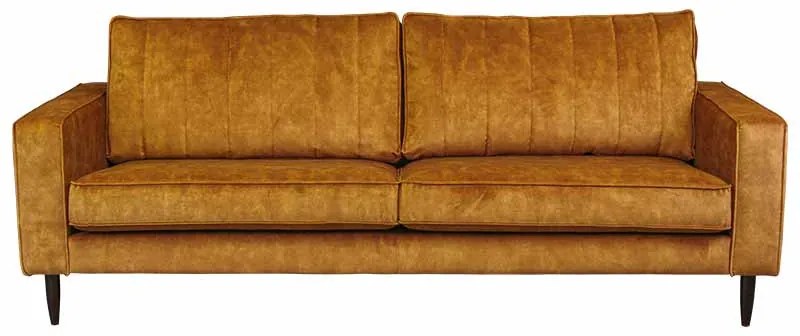 3-zits bank Linje | velours Adore cognac 28 | 2,30 mtr breed
