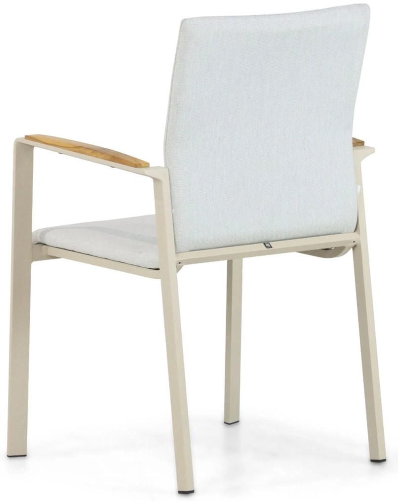 Tuinstoel stapelbaar Aluminium/textileen Taupe-naturel-bruin Lifestyle Garden Furniture Brandon