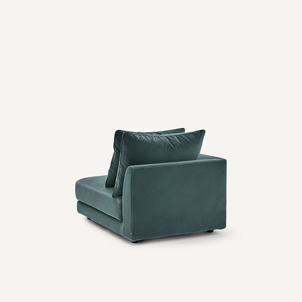 Halve bank links, modulair, van fluweel, TIBERIO