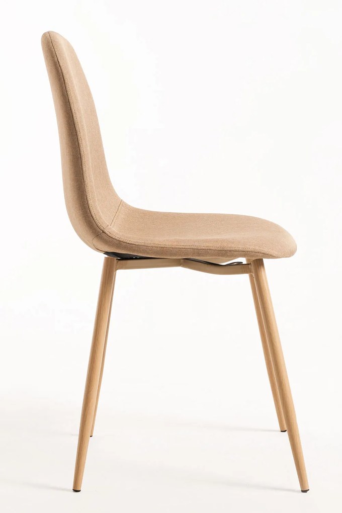 Set 4 Teok Stoffen Stoelen