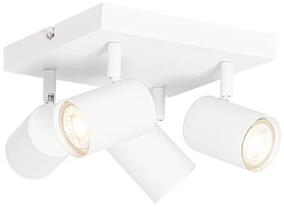 Moderne plafondlamp wit 4-lichts verstelbaar vierkant - Jeana