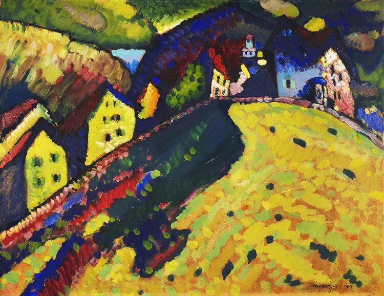 Kunstreproductie Houses at Murnau (1909), Wassily Kandinsky