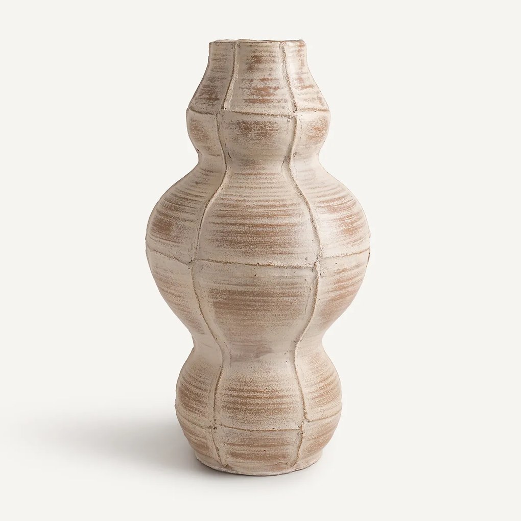 Gebleekte terracotta vaas H49,5 cm, Ilyo