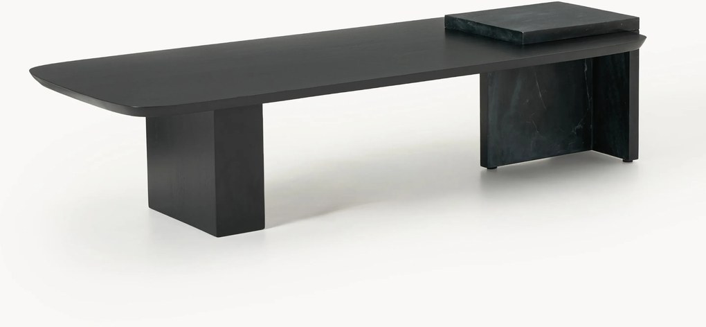 Salontafel Naida van eikenhout en marmer