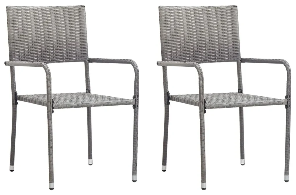 vidaXL Tuinstoelen 2 st poly rattan grijs