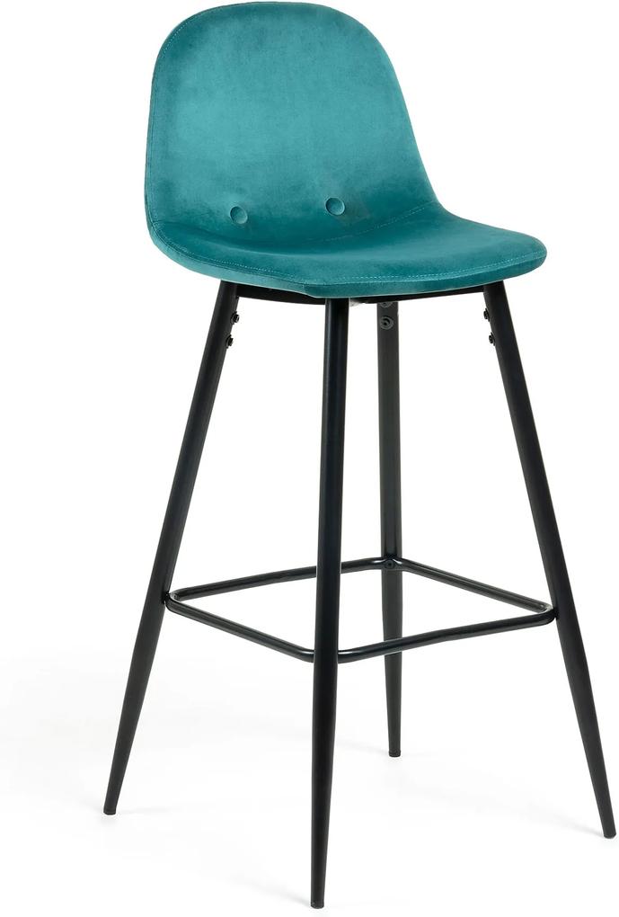 Kave Home Barkruk 'Nolite' (zithoogte 75cm), kleur Turquoise