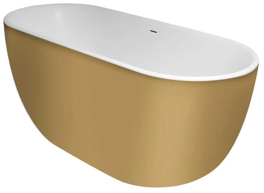 Xenz Humberto vrijstaand bad solid surface 170x70x65cm goud/wit