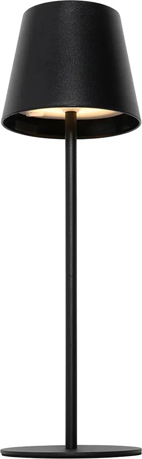 Set van 2 tafellampen zwart met dimmer en oplaadbaar - Murdock