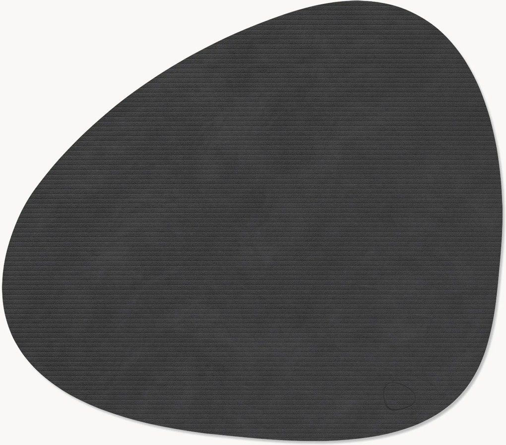 Handgemaakte asymmetrische leren placemats Curve, 4-delig