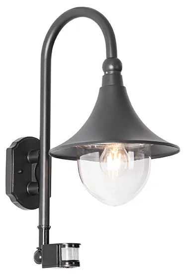 Buiten wandlamp zwart IP44 incl. bewegingsmelder - Daphne