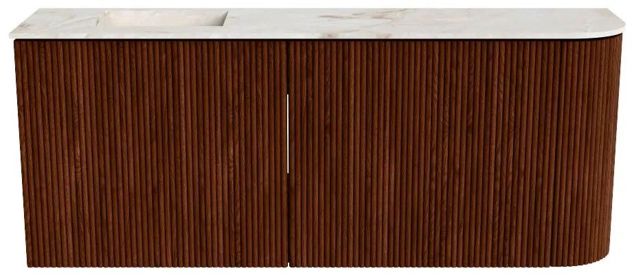 Mondiaz Joya DLux 100cm toiletmeubel ronding rechts ruby met wastafel faye links 1 kraangat frappe