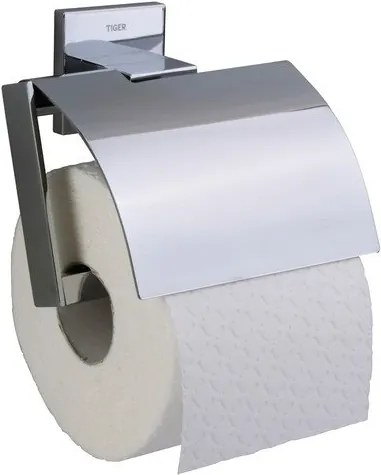 Tiger Items toiletrolhouder met klep scharnierend 13.1x12.8x5.3cm Verchroomd metaal Chroom 281620346