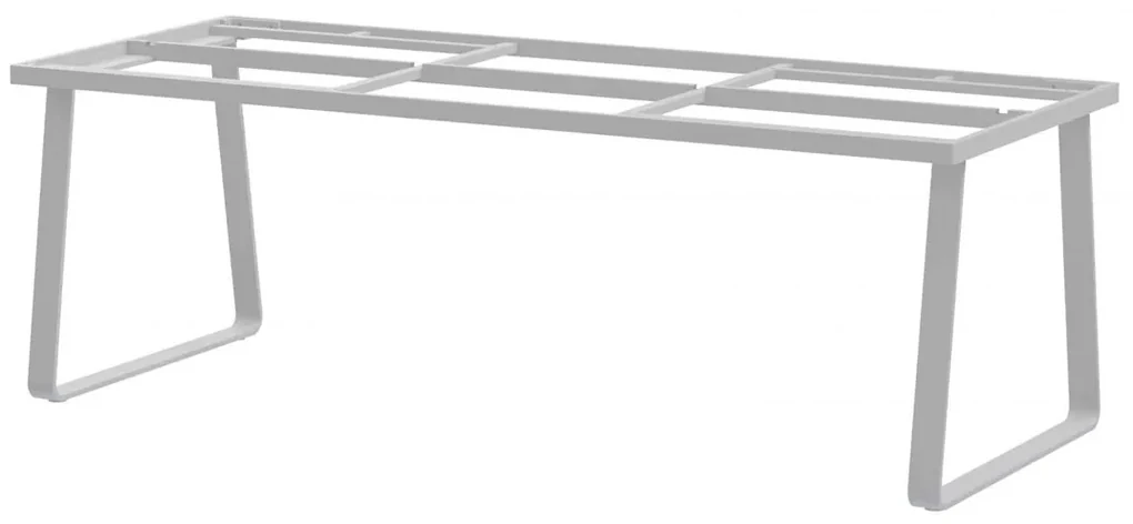 4 Seasons Outdoor Konos tafel frost grey met Goa keramisch blad lichtgrijs 220 cm SALE Tuintafel antraciet weerbestendig