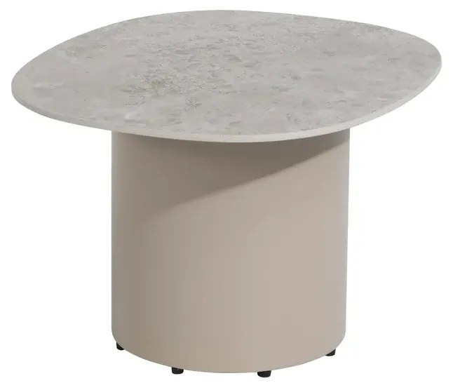 4 Seasons Outdoor Sofie loungetafel latte met zandkleurig keramisch blad 50 x 60 cm Bijzettafel   beige weerbestendig