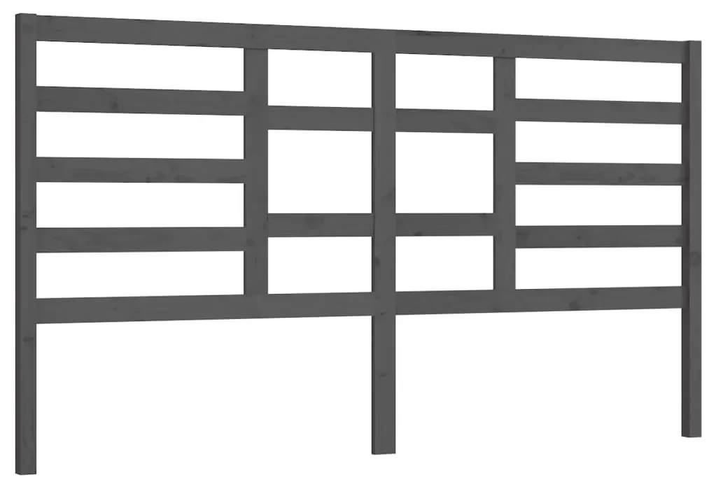 vidaXL Hoofdbord 206x4x104 cm massief grenenhout grijs