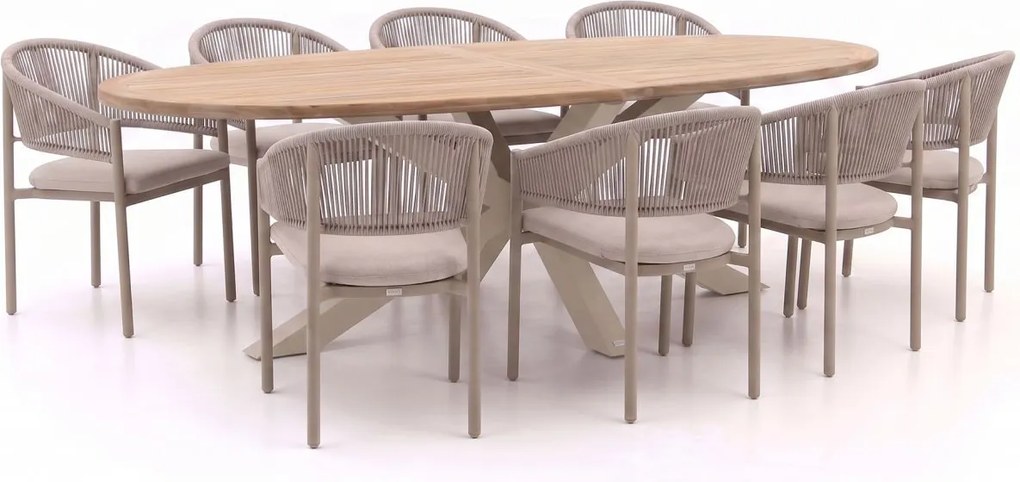 + 10% kassakorting | Diningset Bellagio  | 8 personen teakhout | Tuinset stapelbaar | 9-delig | Kees Smit Tuinmeubelen