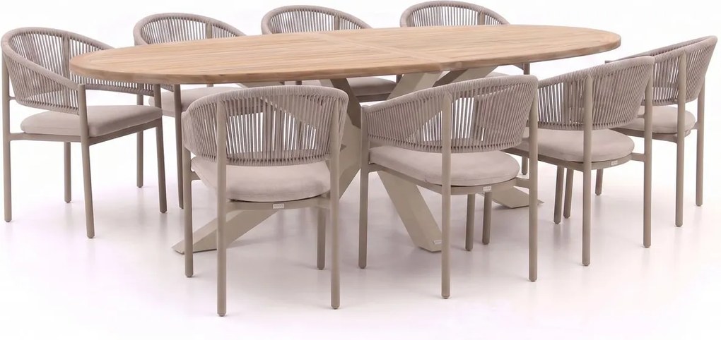 Diningset Bellagio  | 8 personen teakhout | Tuinset stapelbaar | 9-delig | Kees Smit Tuinmeubelen