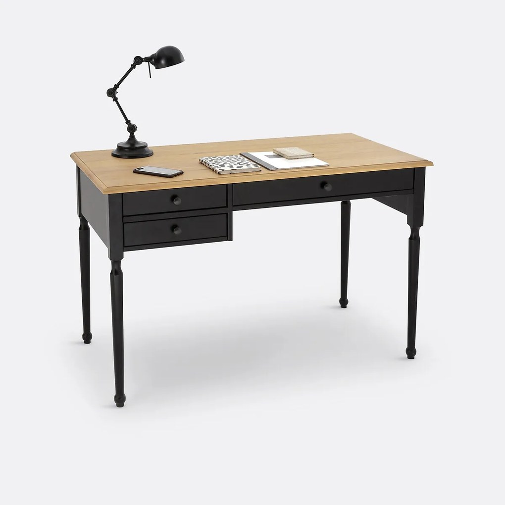 Massief grenen en MDF bureau