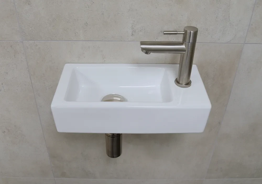 Mueller Mini Rhea 36x18x9 fonteinset met RVS kraan rechts