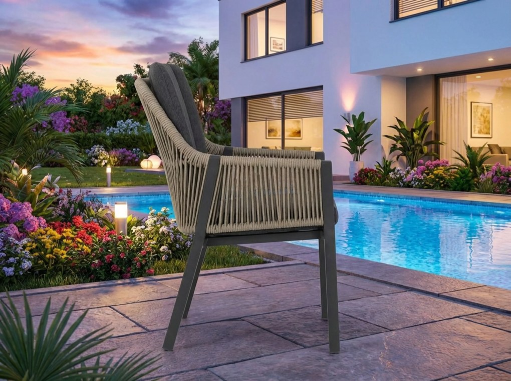 Picknick Set 6 personen 260 cm Rope Taupe Lifestyle Garden Furniture Verona/Superior