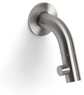 Clou Kaldur fonteinkraan 2x6.8cm korte uitloop met wandmontage RVS geborsteld CL/06.05.001.41