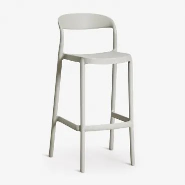 Stapelbare Hoge Kruk Van Polypropyleen Brenza Groen – Khaki & ↑75 Cm - Sklum