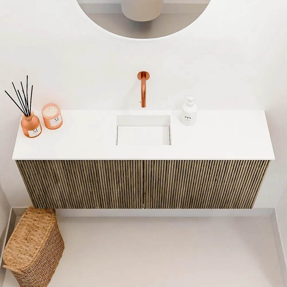 Mondiaz Joya 100cm toiletmeubel dusk met wastafel faye midden zonder kraangat talc