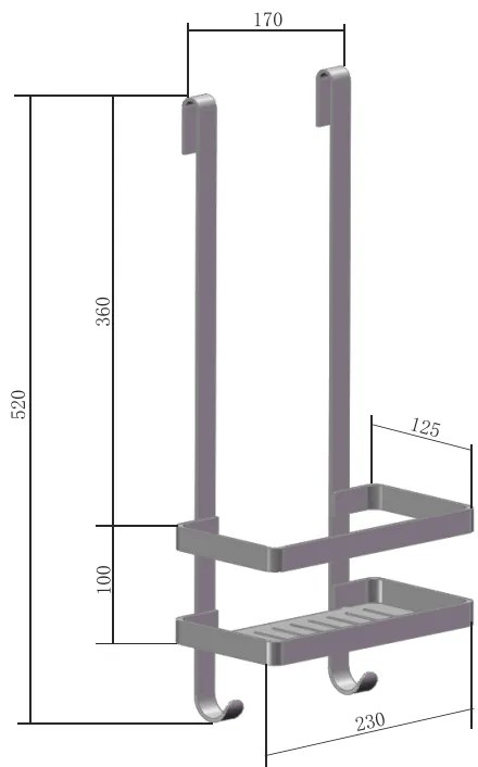 Saniclear Talpa doucherek / shampoohouder 52cm chroom