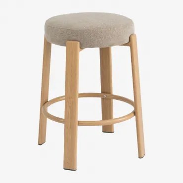 Set Van 4 Hoge Krukken Van Chenillestof En Ijzer Jolie Houtbruin & ↑75 Cm & Chenille Bruin Wheat - Sklum