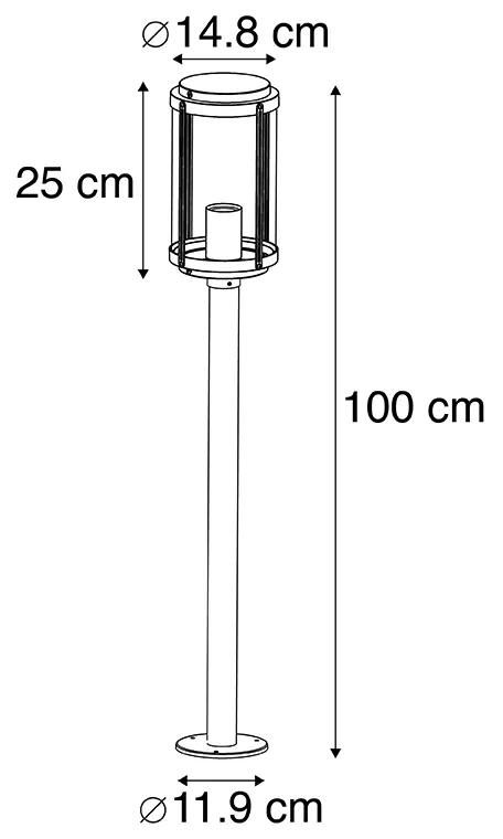 Design staande buitenlamp zwart 100 cm IP44 - Schiedam Design E27 IP44 Buitenverlichting