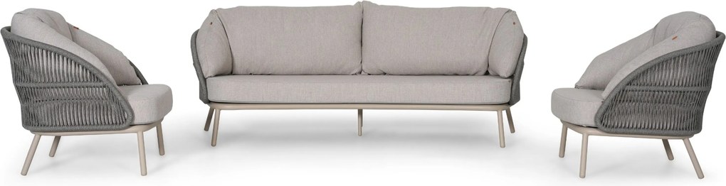 Stoel en Bank Loungeset 5 personen Rope Zand/Beige  Santika Furniture Santika