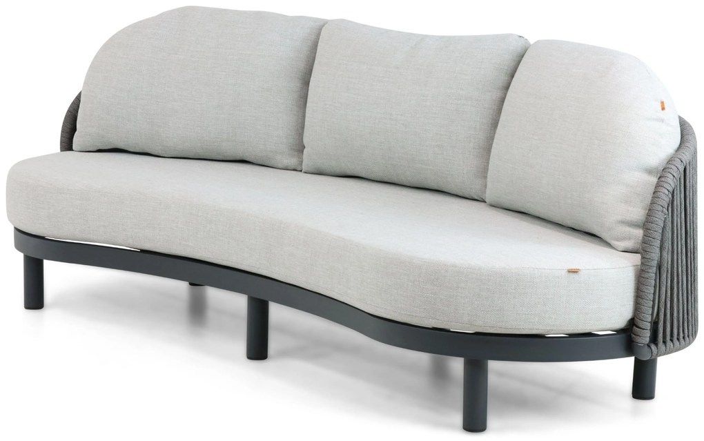 Stoel en Bank Loungeset 2 personen Aluminium/rope Grijs  Santika Furniture Santika