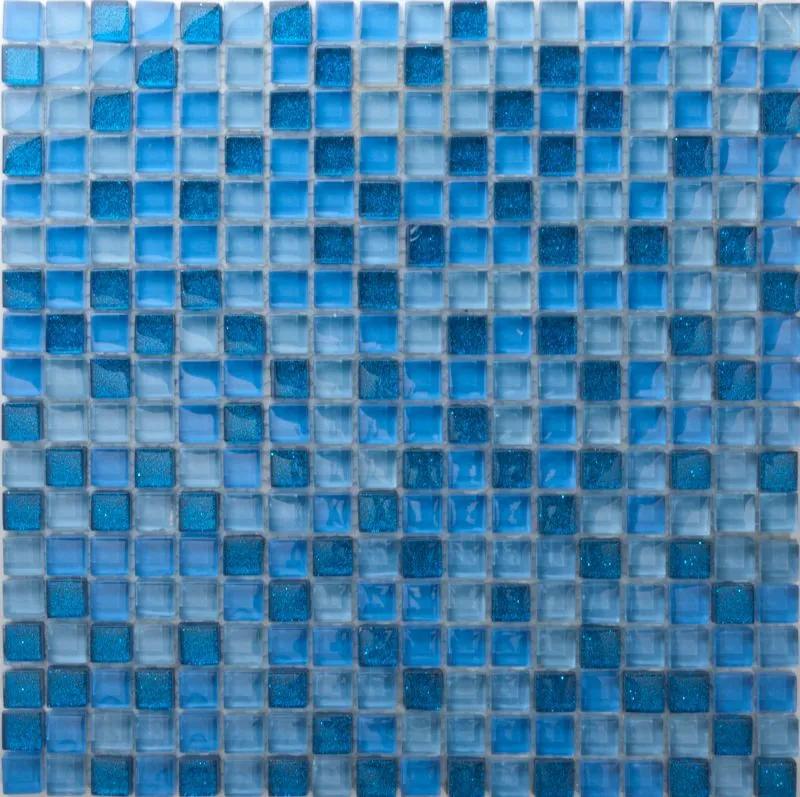 1727 keramische tegelmat 30x30 cm blok 1.5x1.5 cm, prijs per tegel, 1 stuk brillant, blauw