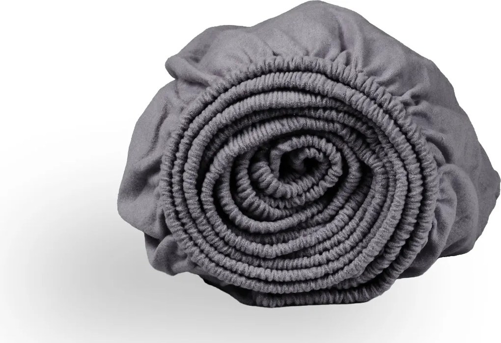 Hoeslaken flanel - 100% katoen - 90x200 - grijs