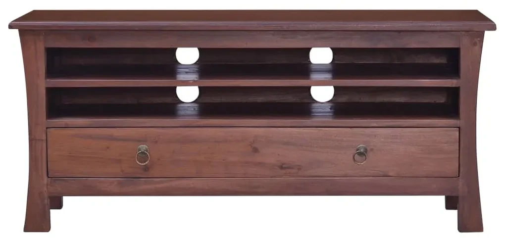 vidaXL Tv-meubel 100x30x45 cm massief mahoniehout klassiek bruin