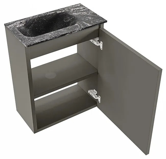 Mondiaz Ture DLux toiletmeubel 40cm smoke met wastafel lava links zonder kraangat