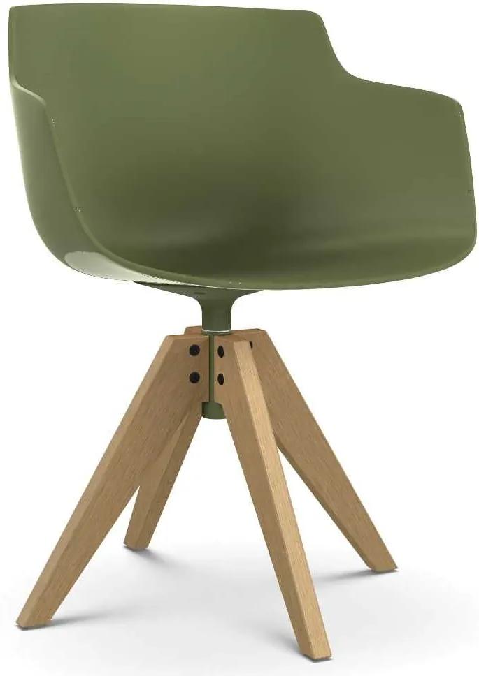 MDF Italia Flow Slim Color VN Oak stoel naturel groen