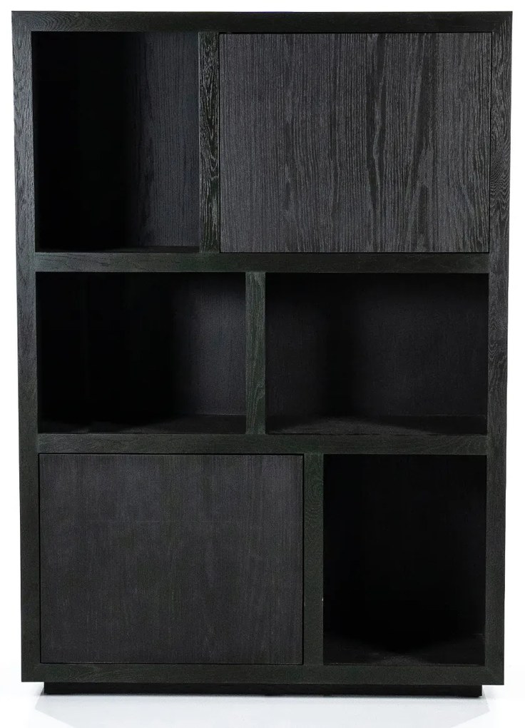 Moderne Kast Van Zwart Eiken - 120x42x170cm.