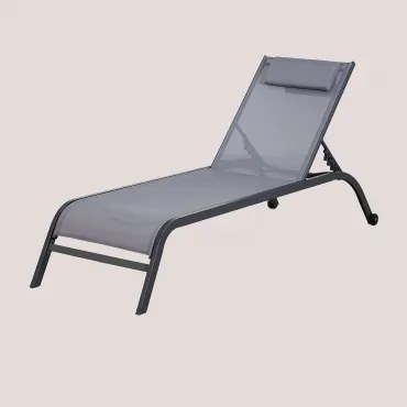 Verstelbare Ligstoel Met Kussen Therys Grijs – Grafiet - Sklum