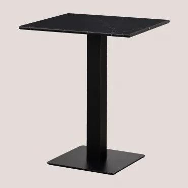 Vierkante Bar Tafel Van Livanto Marmer Zwart Marquina-marmer & ↔︎ 60 Cm & Zwart - Sklum