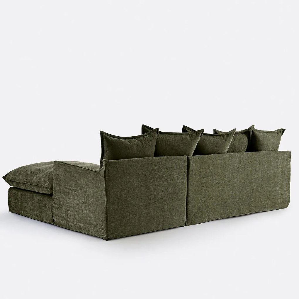 Hoekbank rechts, met afneembare hoes, 4-zits, in gemêleerd polyester, ODNA