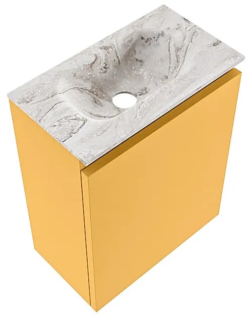 Mondiaz Ture DLux toiletmeubel 40cm ocher met wastafel glace midden zonder kraangat