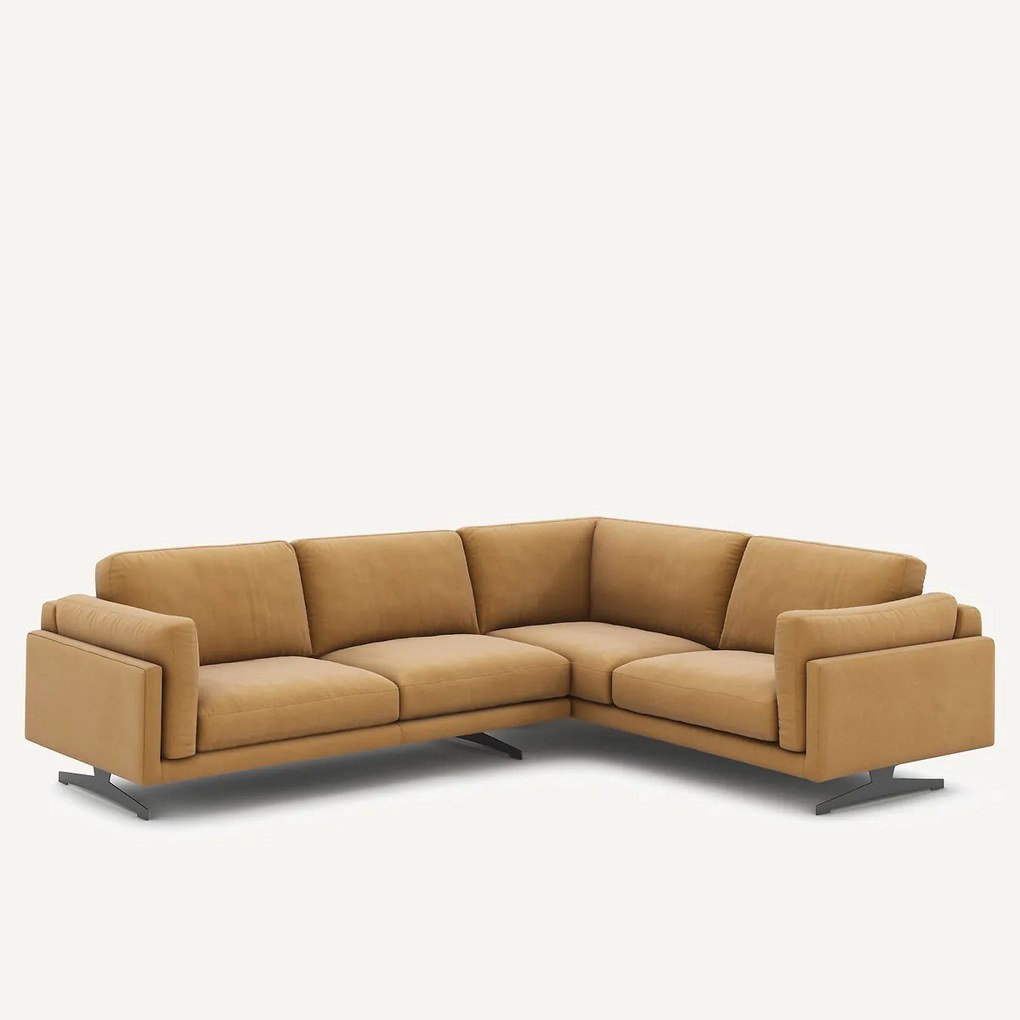 Hoekbank in fluweel linnen, César