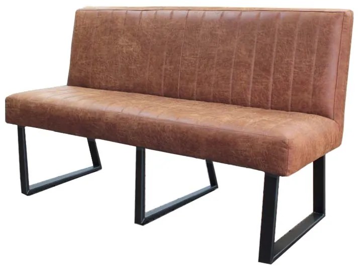 Eetkamerbank - Hengelo - leer Missouri cognac 03 - 160 cm