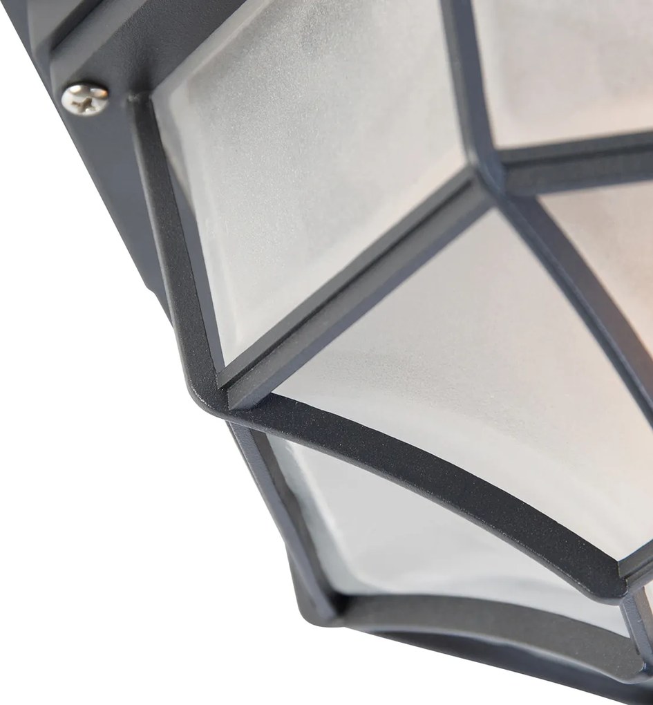 Landelijke plafondlamp donkergrijs 26,5 IP44 - Bri